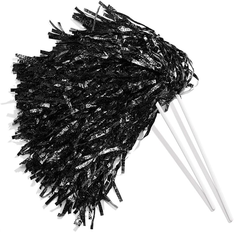 Anderson's Metallic Foil Textured School Spirit Shakers, Cheerleader Pom Poms, Football, Basketball, Homecoming Squad, Team, Party, Dance, Club, Performance, Fan Celebration Pack of 10 - Image 1